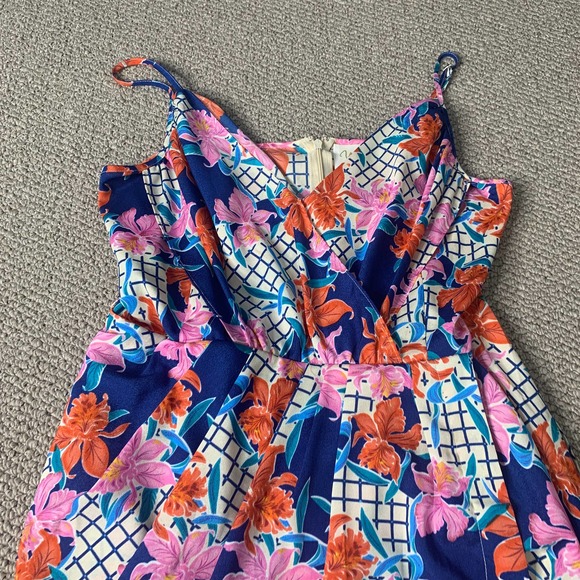 Yumi‎ Kim Womens Dress Size Medium Multicolor Check Floral Tulip Sleeveless - Picture 2 of 10